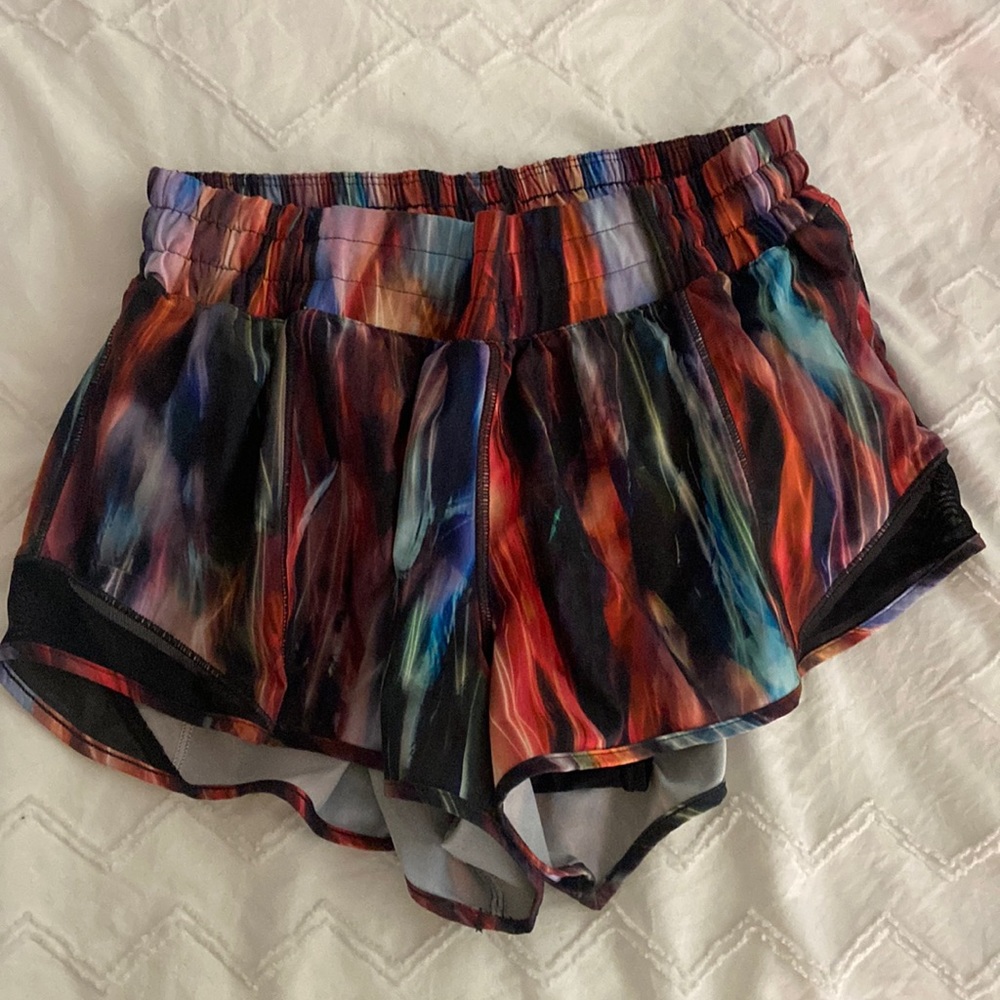 Multi color Lululemon hotty hot shorts
